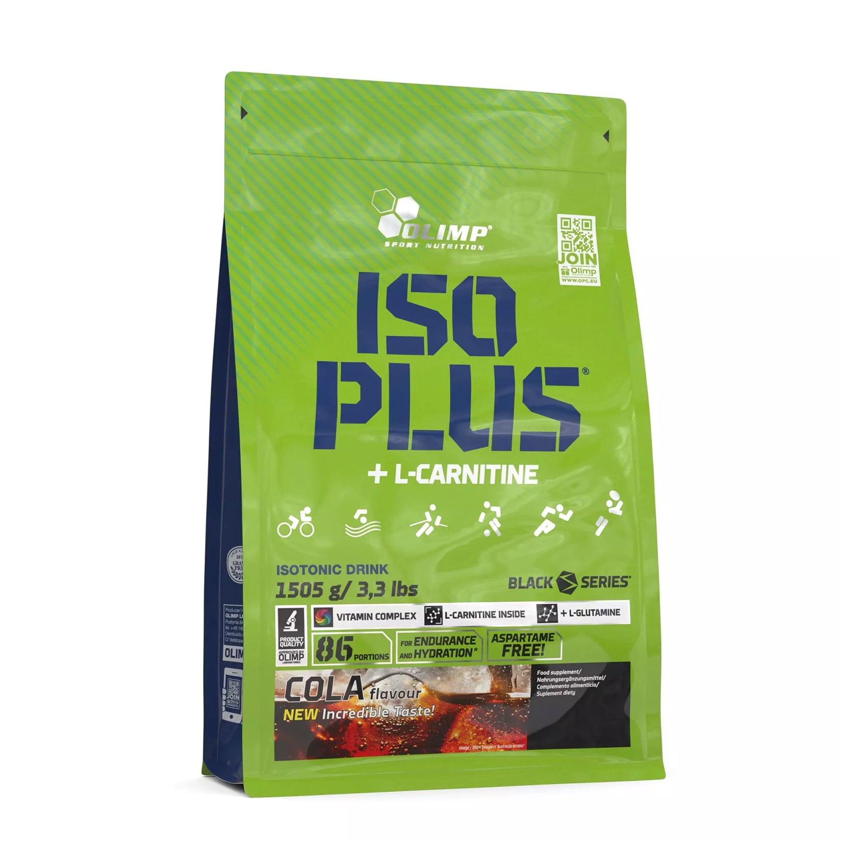 Передтренувальний комплекс Olimp Sport Nutrition Iso Plus Powder Кола, в порошку, 1.505 кг